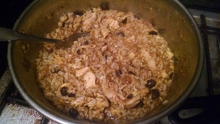 Brown Rice, Eggs, Chicken, Chicken Stock, Black Beans meal for dogs